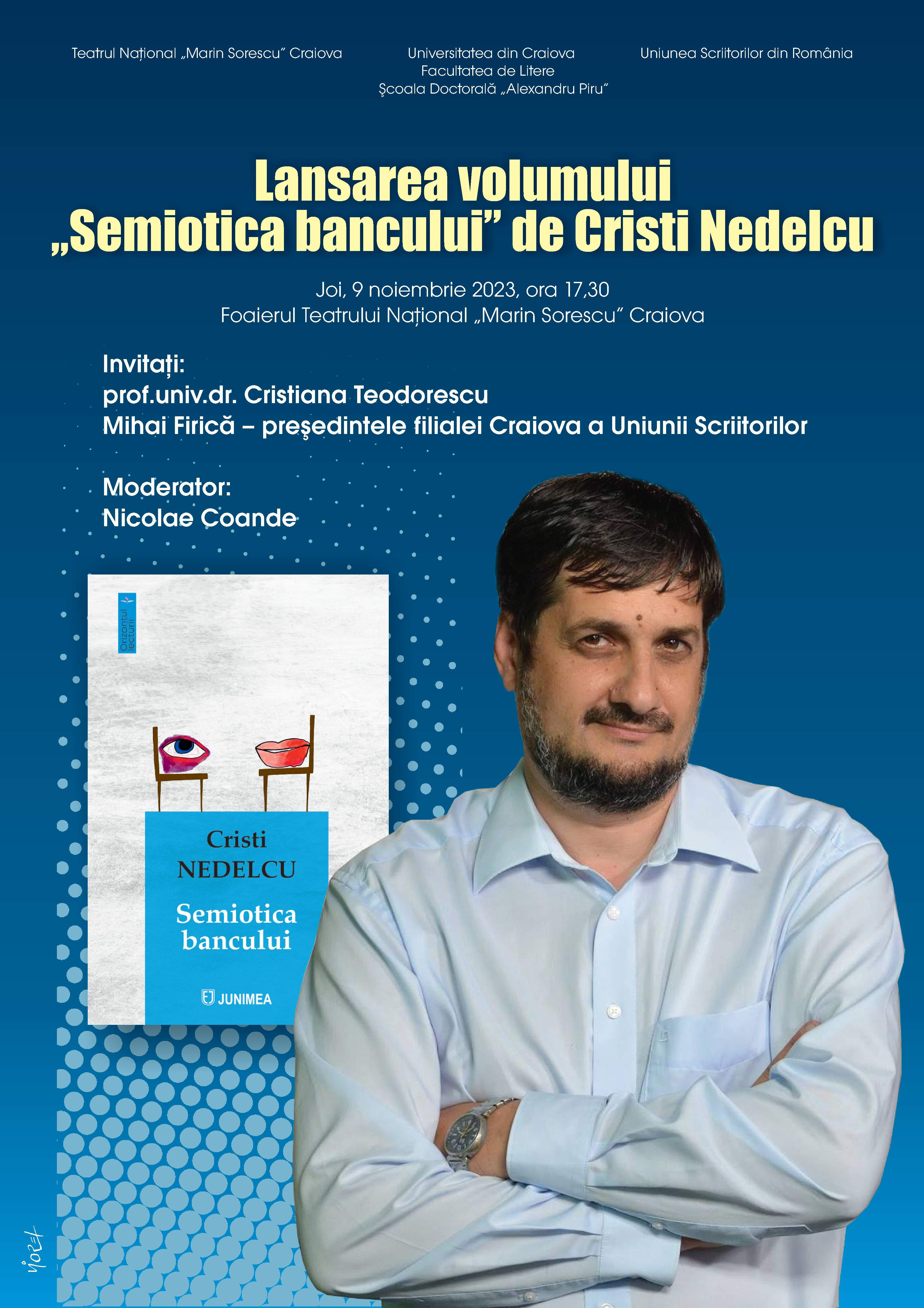 Lansare de carte Semiotica bancului de Cristi Nedelcu